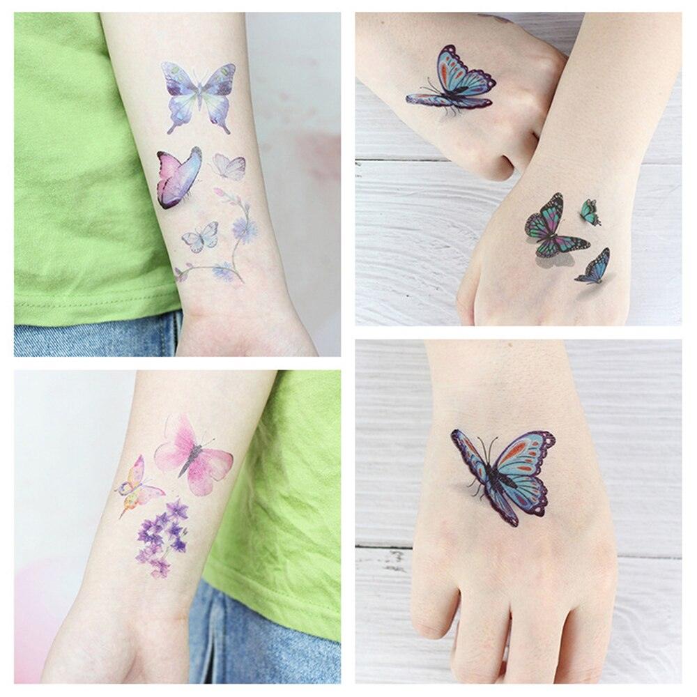 Waterproof Colorful Butterfly Temporary 3D Stickers Body Tattoos Various Styles For Womens - TaTTTy