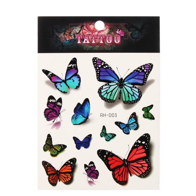 Waterproof Colorful Butterfly Temporary 3D Stickers Body Tattoos Various Styles For Womens - TaTTTy