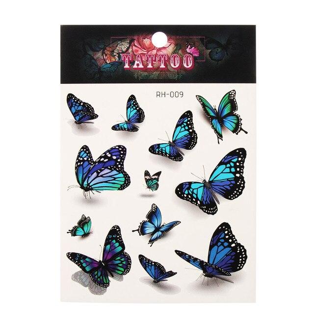 Waterproof Colorful Butterfly Temporary 3D Stickers Body Tattoos Various Styles For Womens - TaTTTy