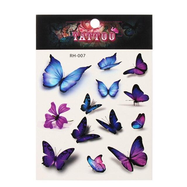 Waterproof Colorful Butterfly Temporary 3D Stickers Body Tattoos Various Styles For Womens - TaTTTy
