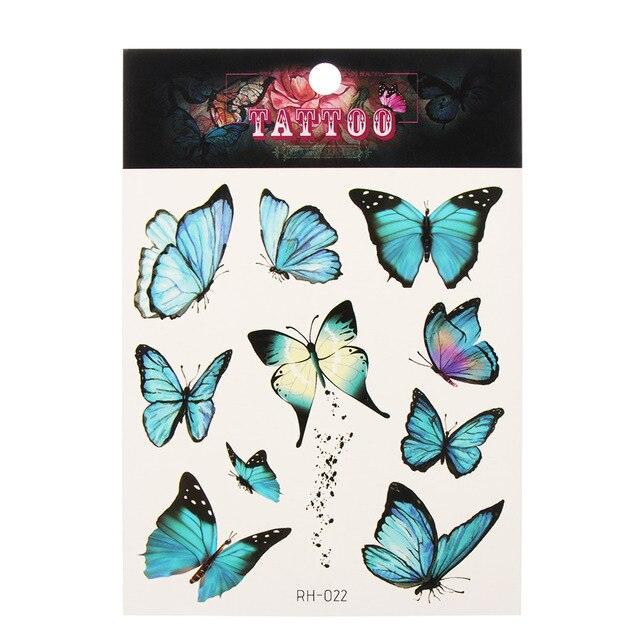 Waterproof Colorful Butterfly Temporary 3D Stickers Body Tattoos Various Styles For Womens - TaTTTy