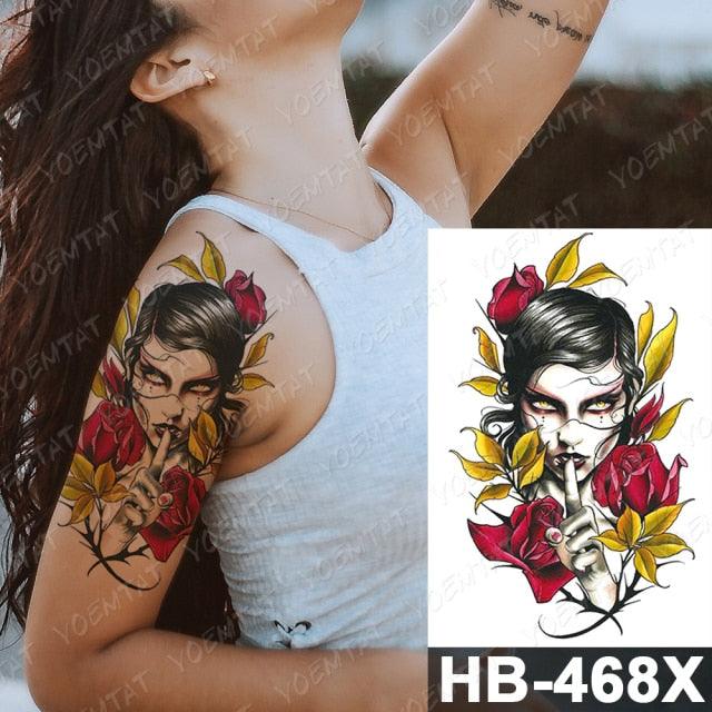 Different Stylish Waterproof Temporary Tattoo Sticker Heart Knife Angel Makeup Tattoos For Women Men - TaTTTy