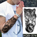 Elegant Black Waterproof Temporary Tattoo Sticker Lion Tiger Bear Flash Tattoos Leopard Wolf Colorful Big Tattoo Stickers For Mens Womens - TaTTTy