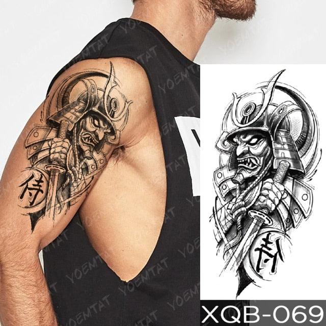 Elegant Black Waterproof Temporary Tattoo Sticker Lion Tiger Bear Flash Tattoos Leopard Wolf Colorful Big Tattoo Stickers For Mens Womens - TaTTTy