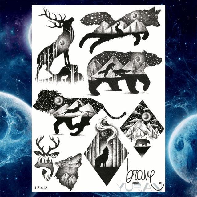 Luxury Colorful Flower Lavender Waterproof Temporary Tattoos Animals Arm Chest Tattoo Stickers Elegant Summer Style For Womens Mens - TaTTTy