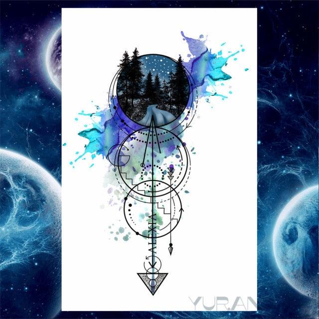 Luxury Colorful Flower Lavender Waterproof Temporary Tattoos Animals Arm Chest Tattoo Stickers Elegant Summer Style For Womens Mens - TaTTTy
