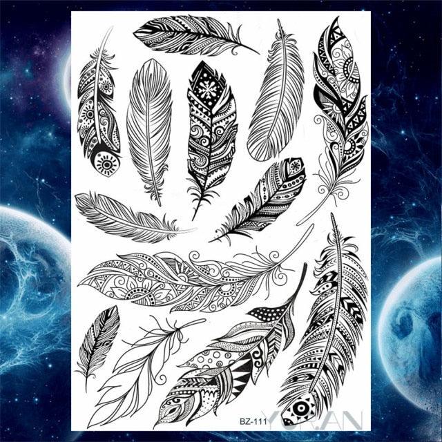 Luxury Colorful Flower Lavender Waterproof Temporary Tattoos Animals Arm Chest Tattoo Stickers Elegant Summer Style For Womens Mens - TaTTTy