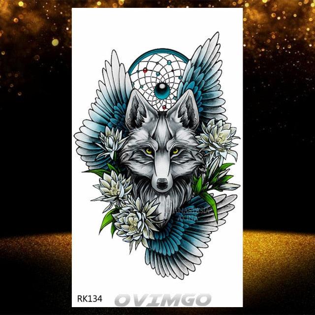 Elegant Animal Waterproof Temporary Tattoos Sticker Astronaut Fake Tattoo Planets Star Space Modern Colorful Realistic Design For Womens - TaTTTy