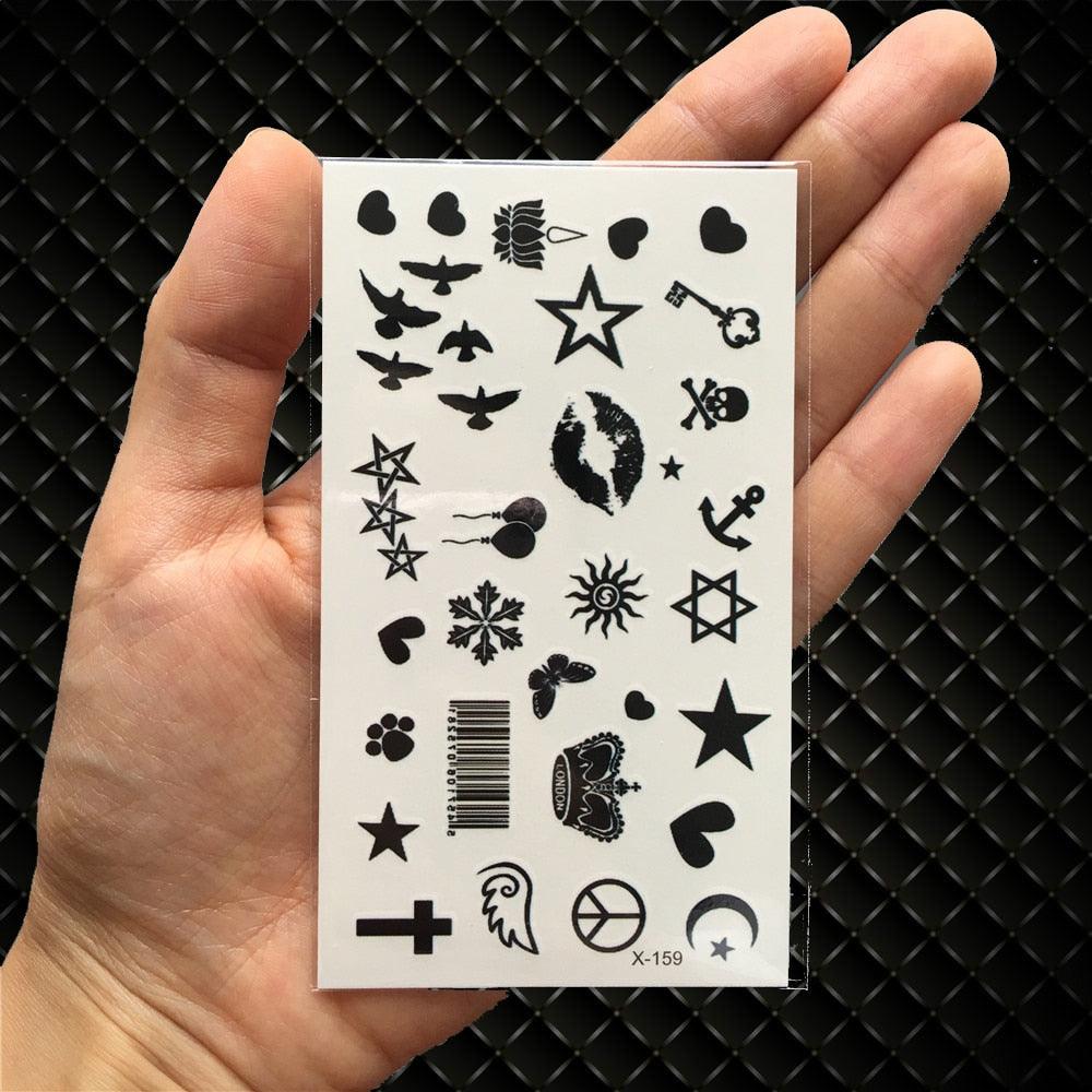 Fashion Small Sexy Black Temporary Waterproof Tattoo Cute Star Heart Tattoos Sticker Body Finger Tattoo For Kids Womens - TaTTTy