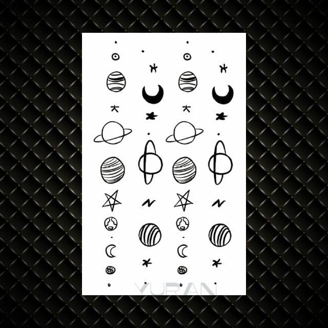 Fashion Small Sexy Black Temporary Waterproof Tattoo Cute Star Heart Tattoos Sticker Body Finger Tattoo For Kids Womens - TaTTTy
