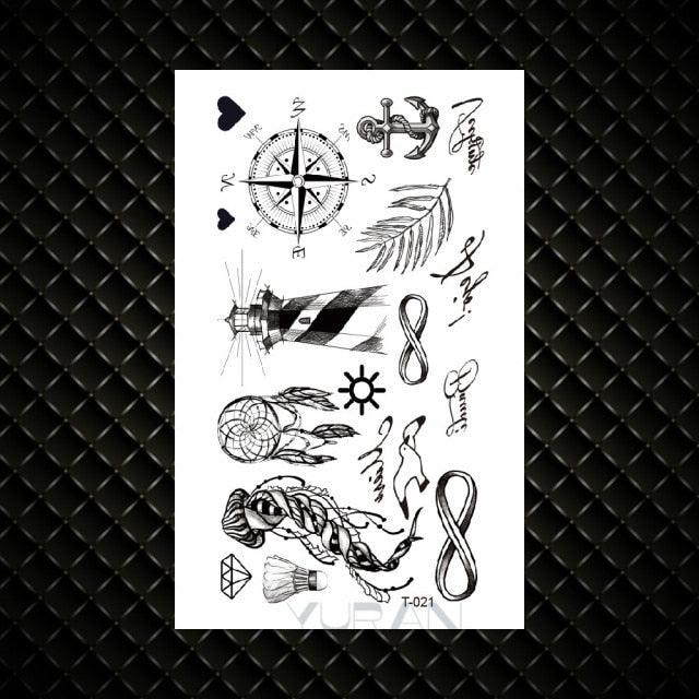 Fashion Small Sexy Black Temporary Waterproof Tattoo Cute Star Heart Tattoos Sticker Body Finger Tattoo For Kids Womens - TaTTTy