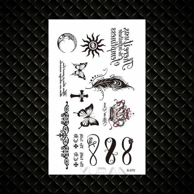 Fashion Small Sexy Black Temporary Waterproof Tattoo Cute Star Heart Tattoos Sticker Body Finger Tattoo For Kids Womens - TaTTTy