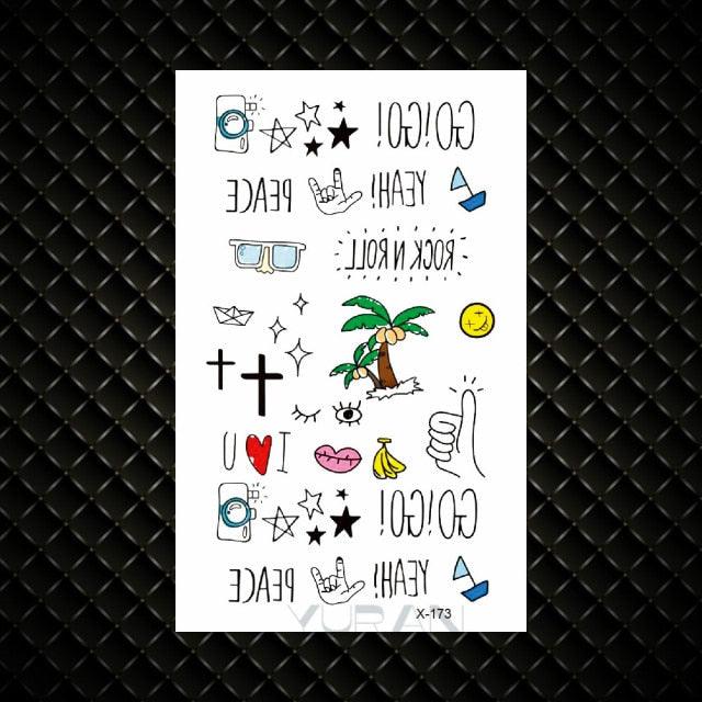 Fashion Small Sexy Black Temporary Waterproof Tattoo Cute Star Heart Tattoos Sticker Body Finger Tattoo For Kids Womens - TaTTTy