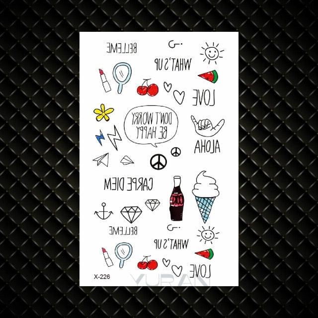 Fashion Small Sexy Black Temporary Waterproof Tattoo Cute Star Heart Tattoos Sticker Body Finger Tattoo For Kids Womens - TaTTTy