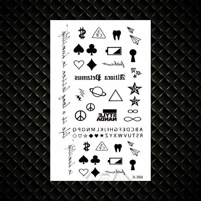 Fashion Small Sexy Black Temporary Waterproof Tattoo Cute Star Heart Tattoos Sticker Body Finger Tattoo For Kids Womens - TaTTTy
