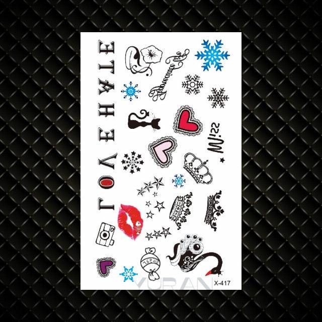Fashion Small Sexy Black Temporary Waterproof Tattoo Cute Star Heart Tattoos Sticker Body Finger Tattoo For Kids Womens - TaTTTy