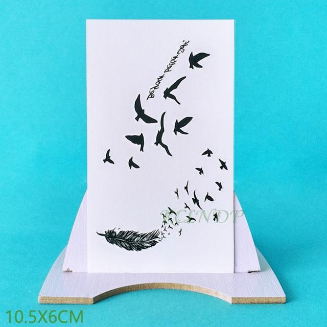 Elegant Black Music Notes Waterproof Sticker Tattoos Temporary Chest Shoulder Tattoos For Men Women - TaTTTy