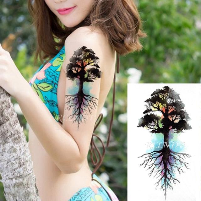 Waterproof Womens Temporary Sticker Tattoo Flower Rose Realistic Sketches For Arm Hand - TaTTTy