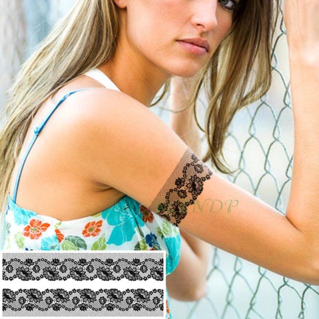 57 Sheets Temporary Tattoo Stickers Set Waterproof Temporary Tattoo Waist Arm Modern Stylish Big Black Tattoos For Womens Mens - TaTTTy