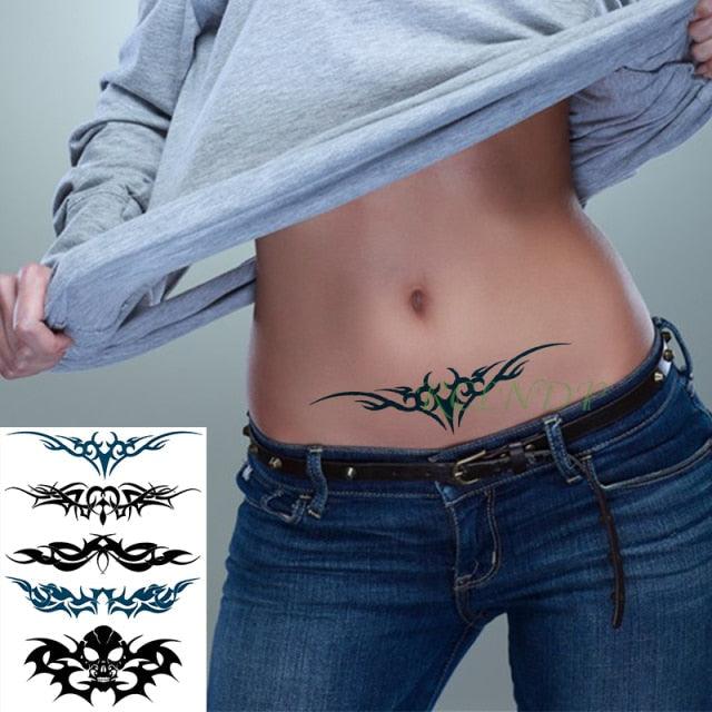 57 Sheets Temporary Tattoo Stickers Set Waterproof Temporary Tattoo Waist Arm Modern Stylish Big Black Tattoos For Womens Mens - TaTTTy