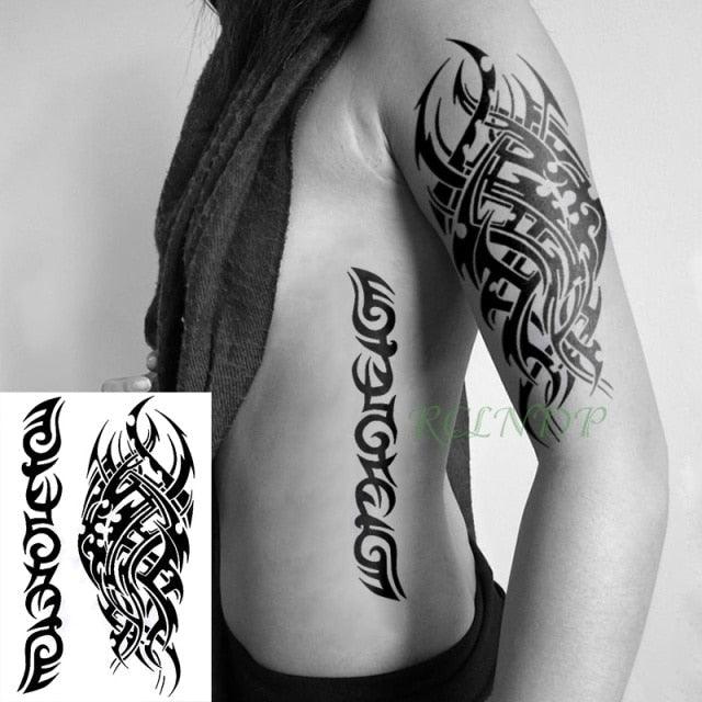 57 Sheets Temporary Tattoo Stickers Set Waterproof Temporary Tattoo Waist Arm Modern Stylish Big Black Tattoos For Womens Mens - TaTTTy
