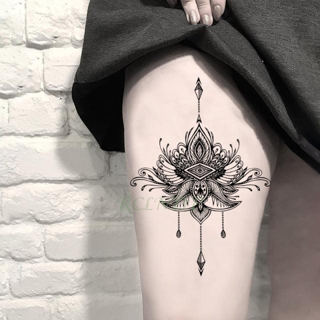 57 Sheets Temporary Tattoo Stickers Set Waterproof Temporary Tattoo Waist Arm Modern Stylish Big Black Tattoos For Womens Mens - TaTTTy