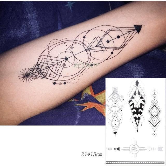 57 Sheets Temporary Tattoo Stickers Set Waterproof Temporary Tattoo Waist Arm Modern Stylish Big Black Tattoos For Womens Mens - TaTTTy