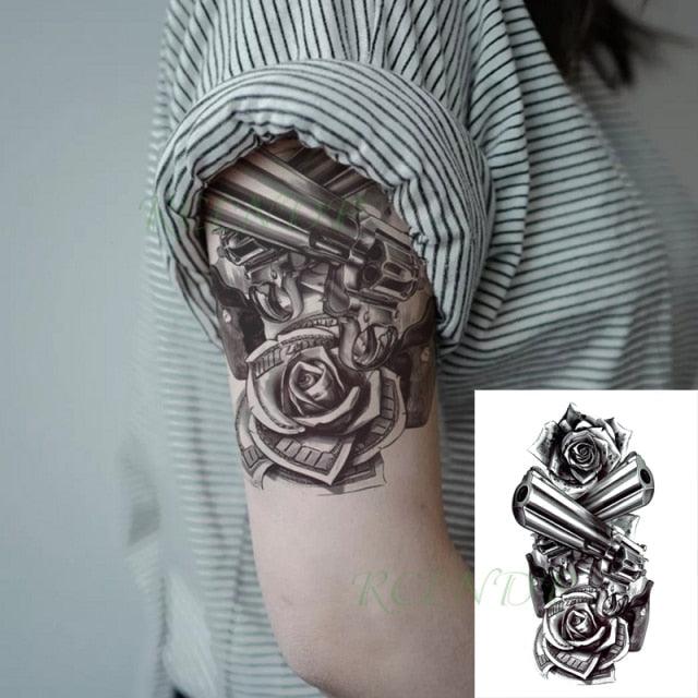 57 Sheets Temporary Tattoo Stickers Set Waterproof Temporary Tattoo Waist Arm Modern Stylish Big Black Tattoos For Womens Mens - TaTTTy