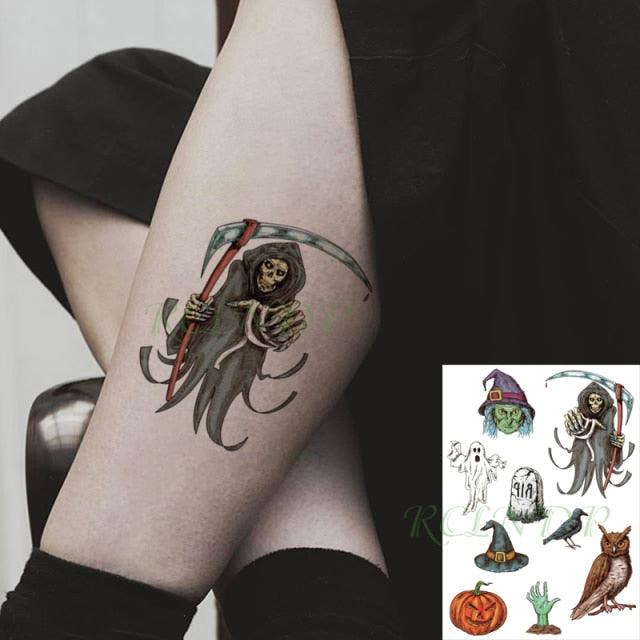 57 Sheets Temporary Tattoo Stickers Set Waterproof Temporary Tattoo Waist Arm Modern Stylish Big Black Tattoos For Womens Mens - TaTTTy