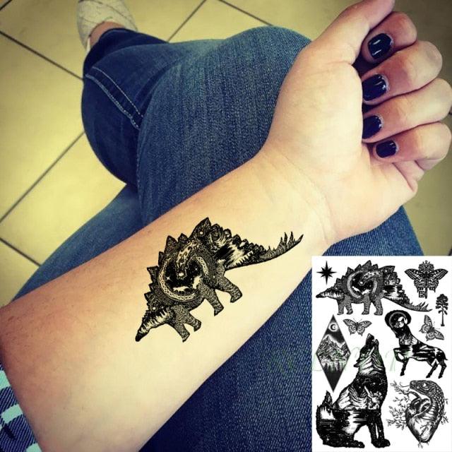 57 Sheets Temporary Tattoo Stickers Set Waterproof Temporary Tattoo Waist Arm Modern Stylish Big Black Tattoos For Womens Mens - TaTTTy