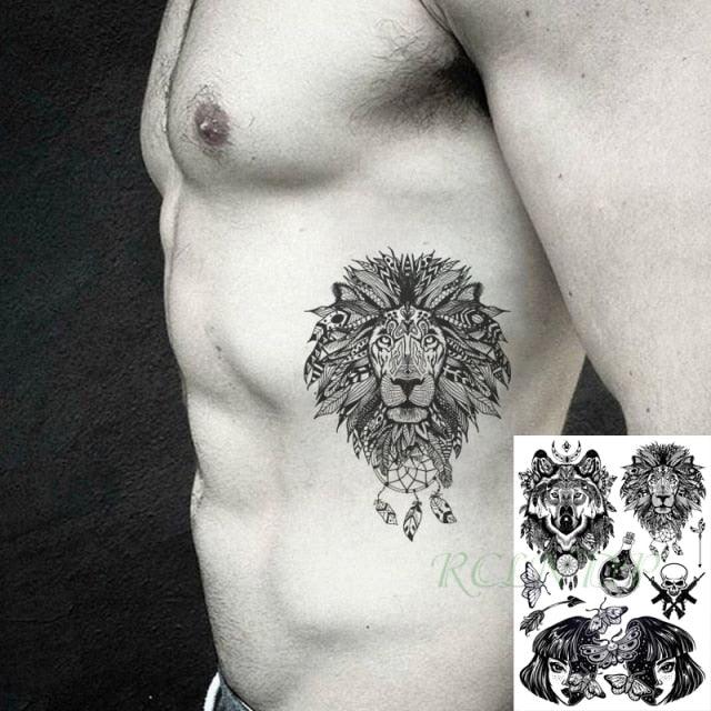 57 Sheets Temporary Tattoo Stickers Set Waterproof Temporary Tattoo Waist Arm Modern Stylish Big Black Tattoos For Womens Mens - TaTTTy