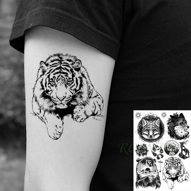57 Sheets Temporary Tattoo Stickers Set Waterproof Temporary Tattoo Waist Arm Modern Stylish Big Black Tattoos For Womens Mens - TaTTTy