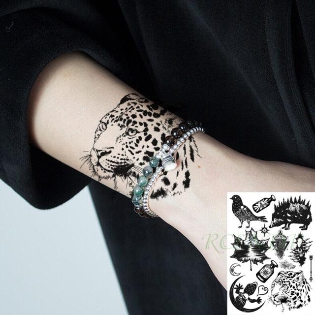 57 Sheets Temporary Tattoo Stickers Set Waterproof Temporary Tattoo Waist Arm Modern Stylish Big Black Tattoos For Womens Mens - TaTTTy