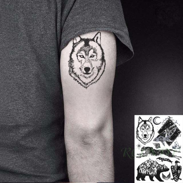 57 Sheets Temporary Tattoo Stickers Set Waterproof Temporary Tattoo Waist Arm Modern Stylish Big Black Tattoos For Womens Mens - TaTTTy