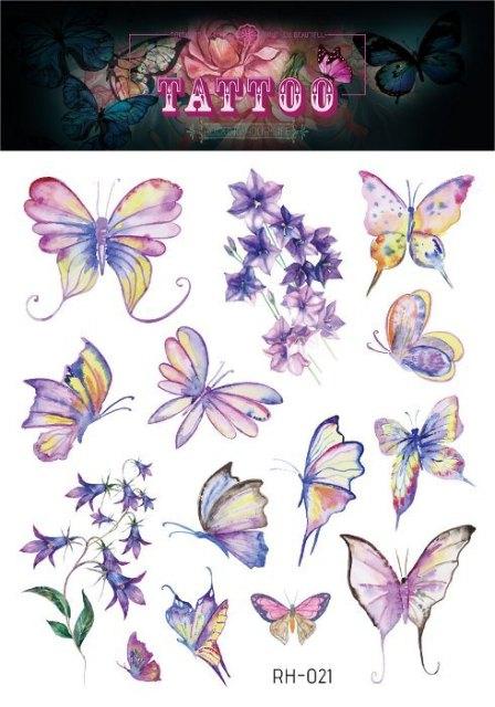 1 Pc Butterfly 3D Temporary Tattoo 52 Style Waterproof Butterfly Tattoos Stickers Temporary Colorful Design For Womens - TaTTTy