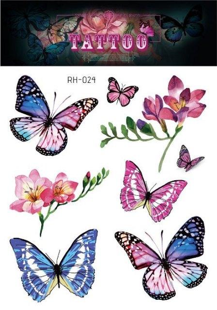 1 Pc Butterfly 3D Temporary Tattoo 52 Style Waterproof Butterfly Tattoos Stickers Temporary Colorful Design For Womens - TaTTTy