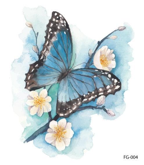 1 Pc Butterfly 3D Temporary Tattoo 52 Style Waterproof Butterfly Tattoos Stickers Temporary Colorful Design For Womens - TaTTTy