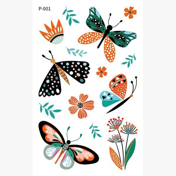1 Pc Butterfly 3D Temporary Tattoo 52 Style Waterproof Butterfly Tattoos Stickers Temporary Colorful Design For Womens - TaTTTy