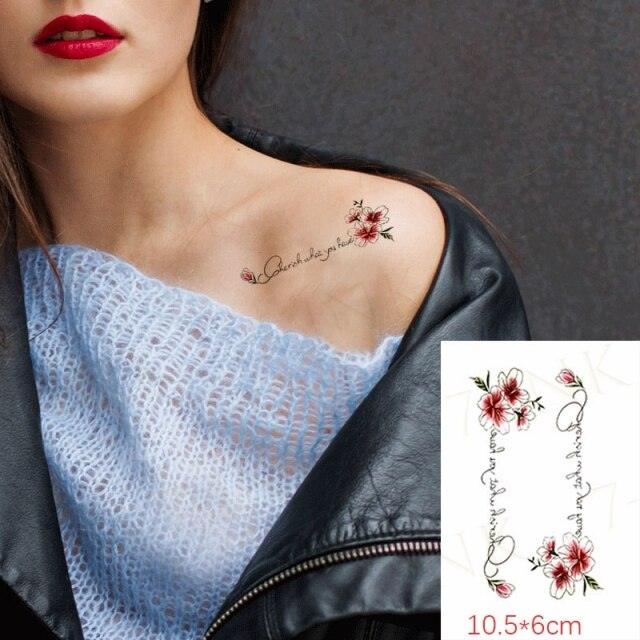 Waterproof Temporary Tattoo Lavender Stickers Butterfly Flower Luxury Small Tattoo For Body Arm - TaTTTy