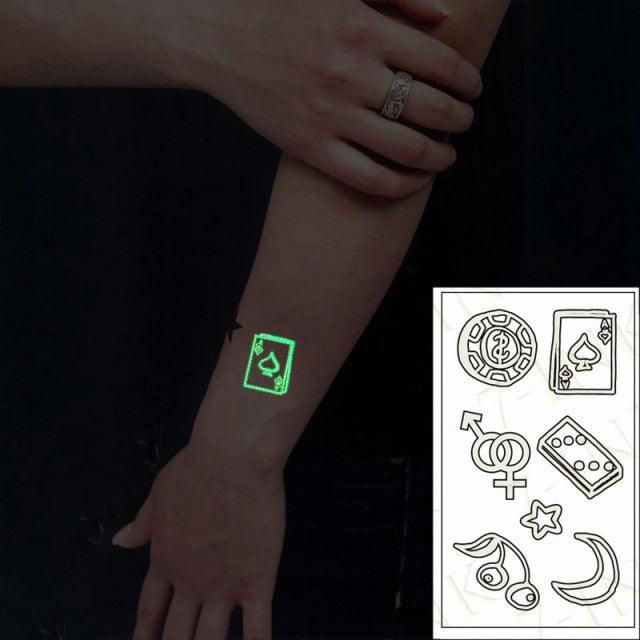 Fashion Luminous Sticker Tattoos Waterproof Temporary Different Luxury Tattoos For Womens Mens Kids - TaTTTy