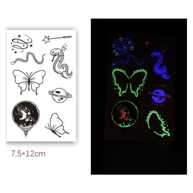 Fashion Luminous Sticker Tattoos Waterproof Temporary Different Luxury Tattoos For Womens Mens Kids - TaTTTy