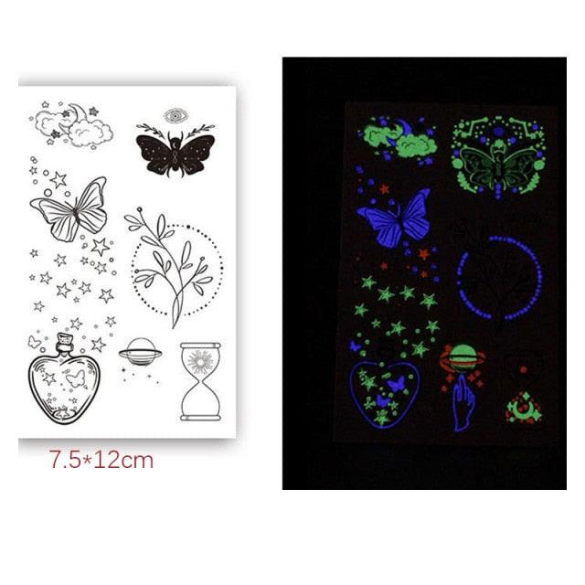 Fashion Luminous Sticker Tattoos Waterproof Temporary Different Luxury Tattoos For Womens Mens Kids - TaTTTy