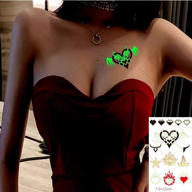 Fashion Luminous Sticker Tattoos Waterproof Temporary Different Luxury Tattoos For Womens Mens Kids - TaTTTy