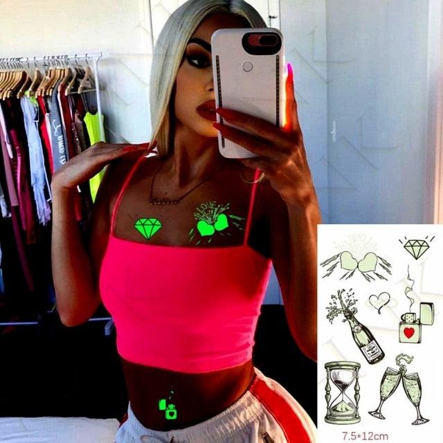 Fashion Luminous Sticker Tattoos Waterproof Temporary Different Luxury Tattoos For Womens Mens Kids - TaTTTy