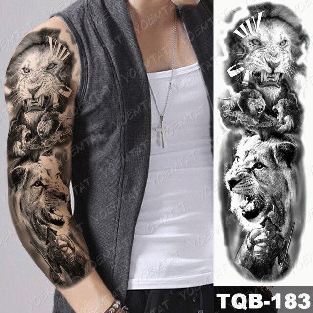 Full Women Man Realistic Waterproof Temporary Tattoo Tiger Stickers Luxury Big Design For Arm Thigh - TaTTTy