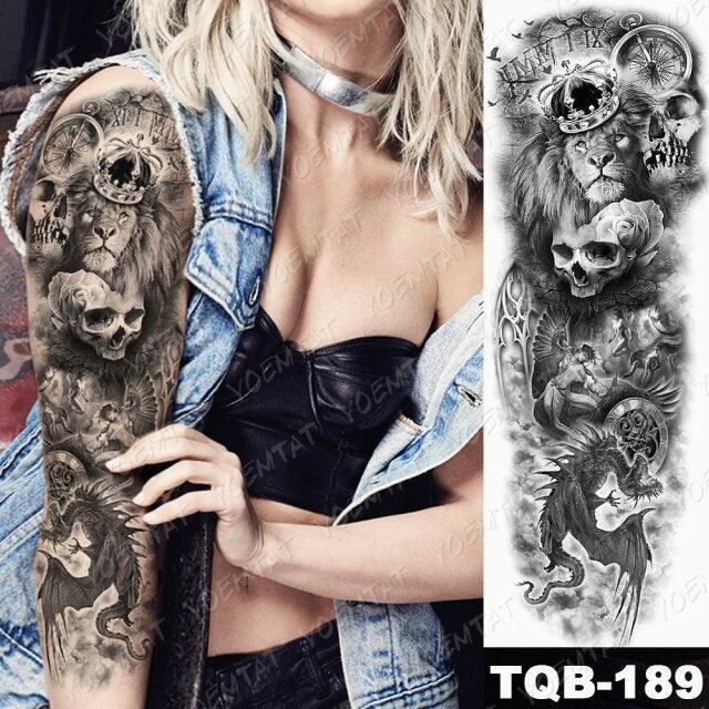 Full Women Man Realistic Waterproof Temporary Tattoo Tiger Stickers Luxury Big Design For Arm Thigh - TaTTTy