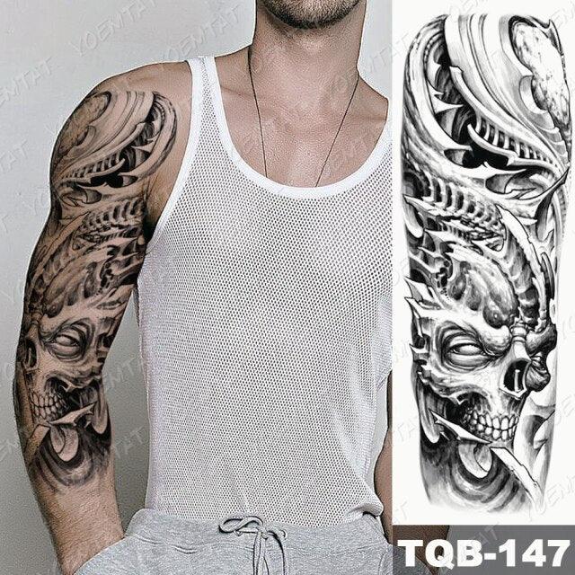 Full Women Man Realistic Waterproof Temporary Tattoo Tiger Stickers Luxury Big Design For Arm Thigh - TaTTTy