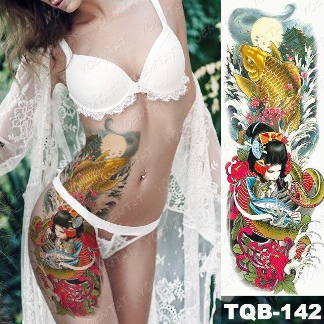 Full Women Man Realistic Waterproof Temporary Tattoo Tiger Stickers Luxury Big Design For Arm Thigh - TaTTTy