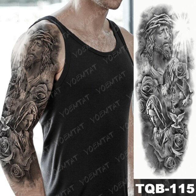 Full Women Man Realistic Waterproof Temporary Tattoo Tiger Stickers Luxury Big Design For Arm Thigh - TaTTTy