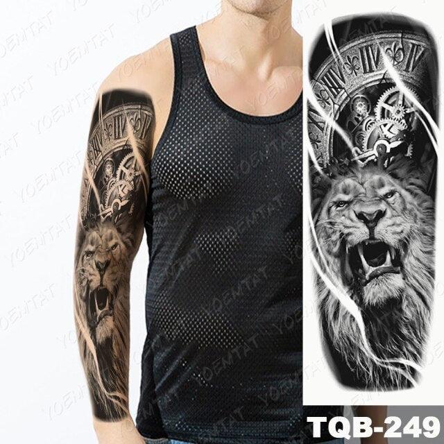 Full Women Man Realistic Waterproof Temporary Tattoo Tiger Stickers Luxury Big Design For Arm Thigh - TaTTTy